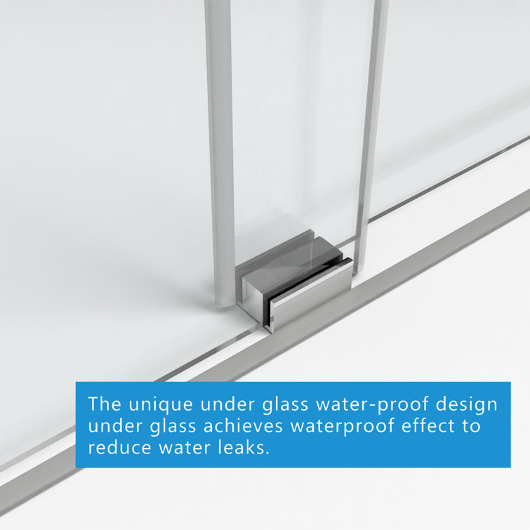 Chrome Frameless Double Sliding Shower Door with Clear Tempered Glass