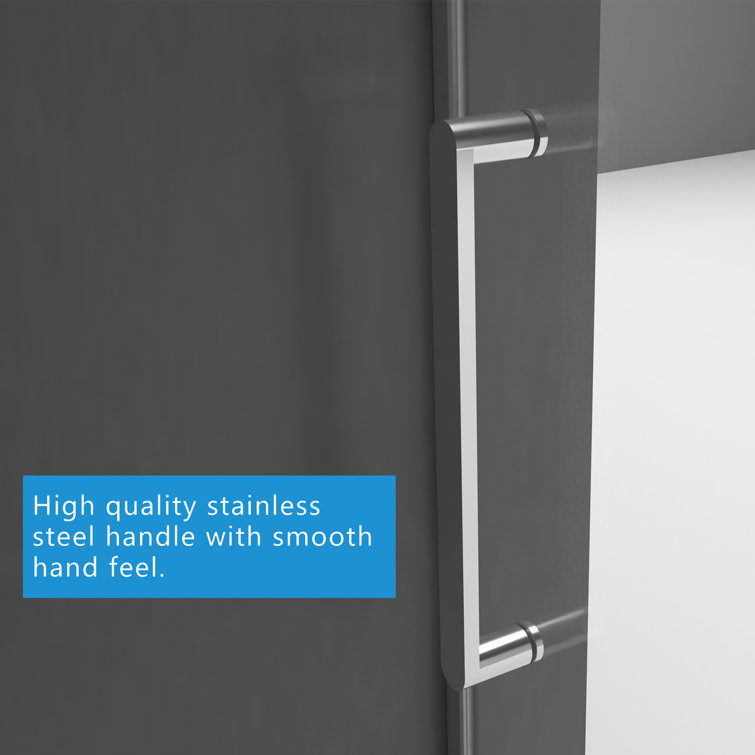 Chrome Frameless Double Sliding Shower Door with Clear Tempered Glass