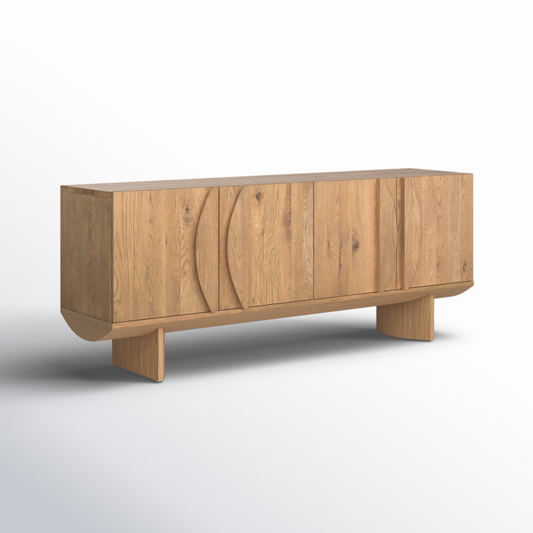 Natural Oak Veneer 80'' Modern Sideboard