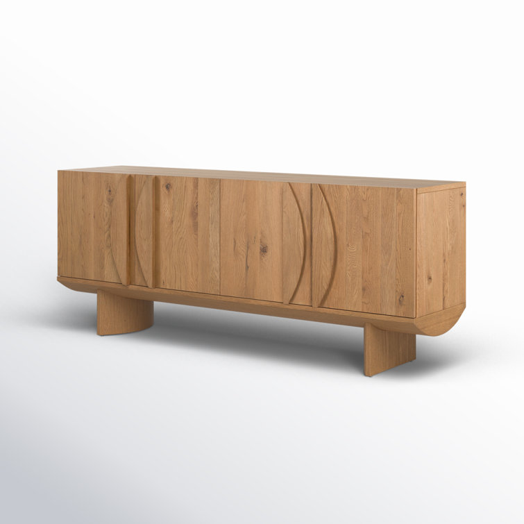 Natural Oak Veneer 80'' Modern Sideboard