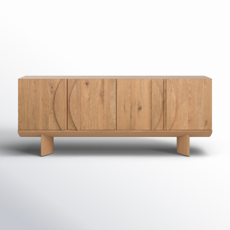 Natural Oak Veneer 80'' Modern Sideboard