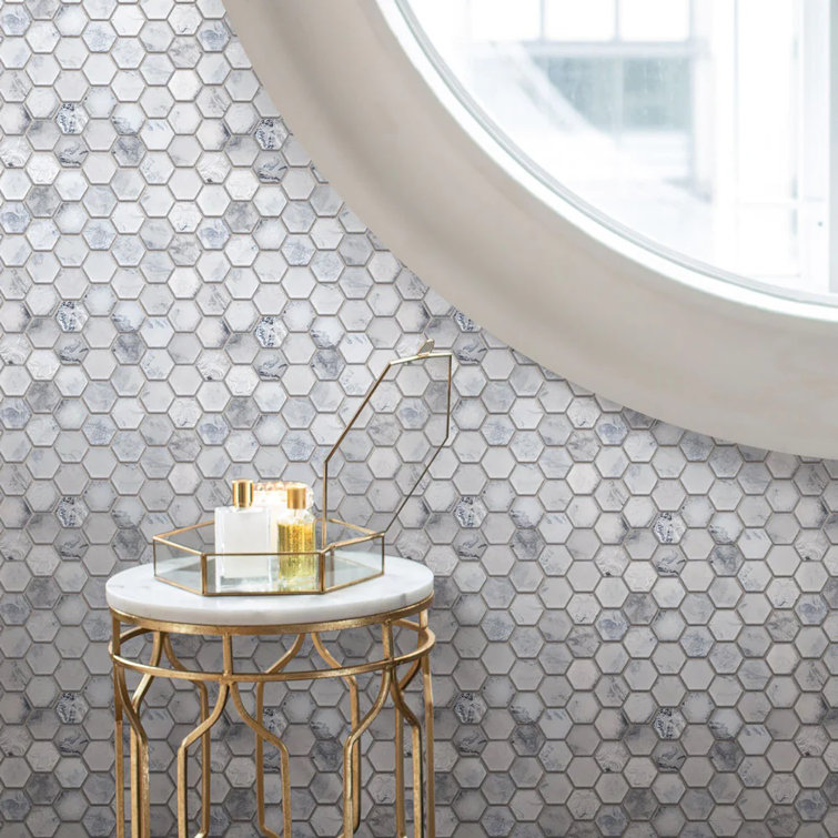 Matte White Iridescent Glass Mosaic Wall and Floor Tile