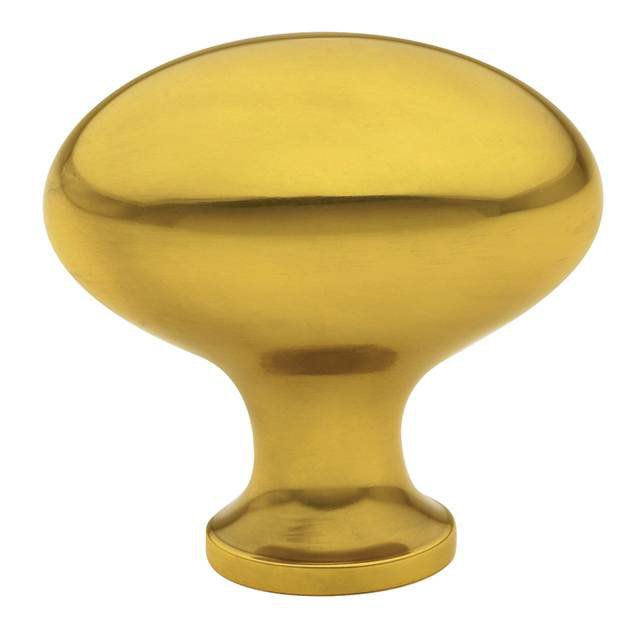 Oval Polished Brass Cabinet Knob with Mounting Hardware