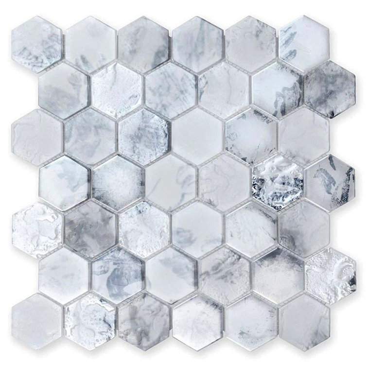 Matte White Iridescent Glass Mosaic Wall and Floor Tile