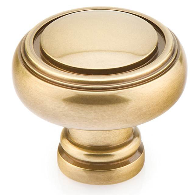 French Antique Brass Round Cabinet Knob with Mounting Hardware