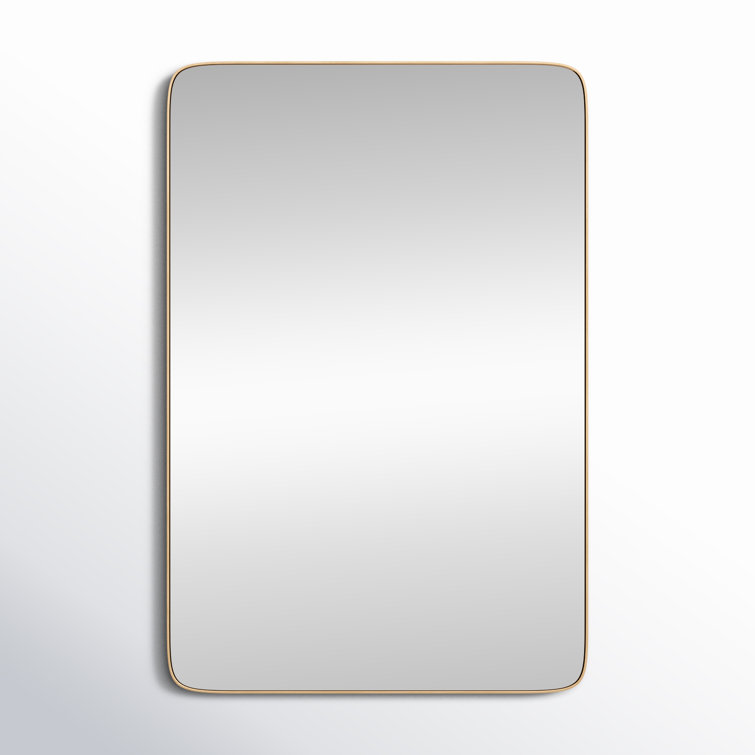 Gold Rectangular Metal Framed Wall Mirror