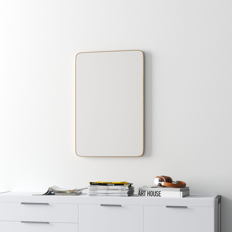 Gold Rectangular Metal Framed Wall Mirror