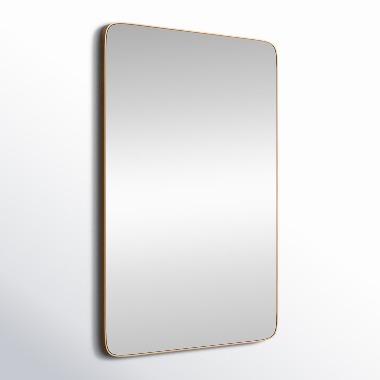 Gold Rectangular Metal Framed Wall Mirror