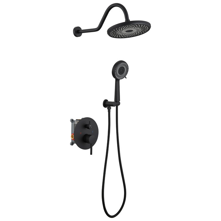 Matte Black Stainless Steel Multi-Head Rain Shower System