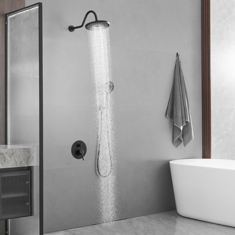 Matte Black Stainless Steel Multi-Head Rain Shower System