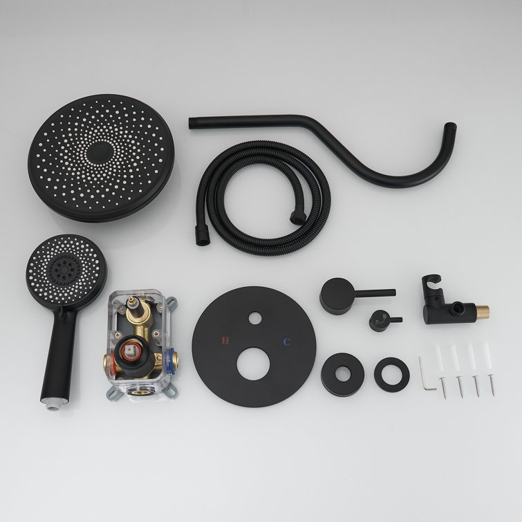 Matte Black Stainless Steel Multi-Head Rain Shower System