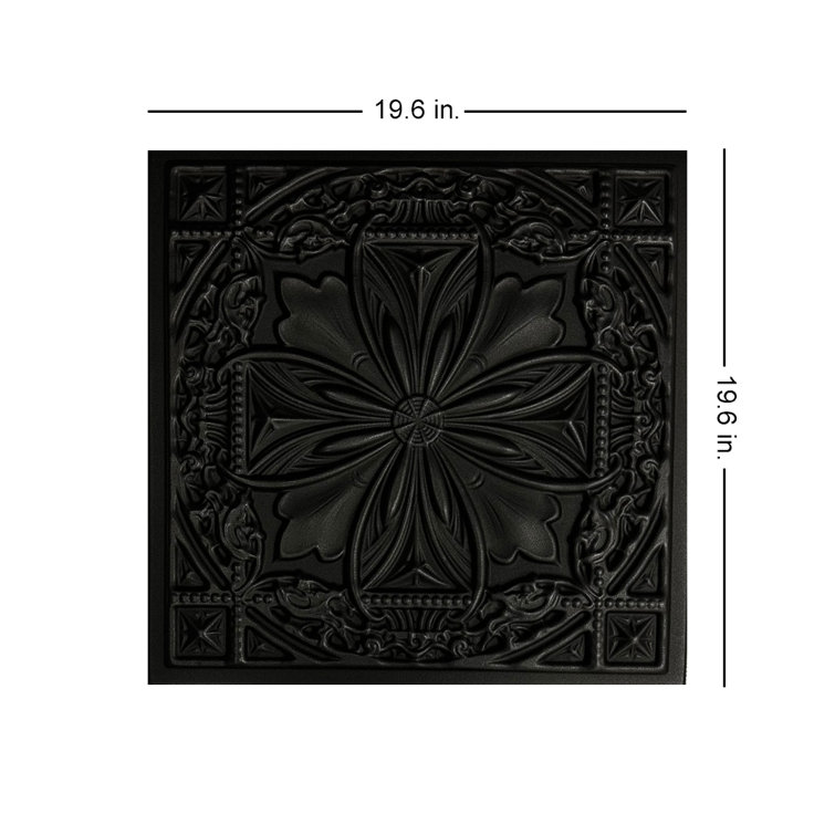 Lucas Shield Black Matte Textured Polystyrene Ceiling Tile