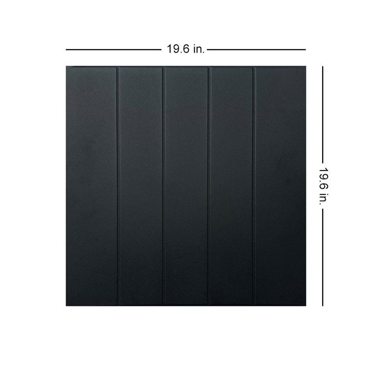 Black Matte 19.6'' Textured Polystyrene Glue Up Ceiling Tile