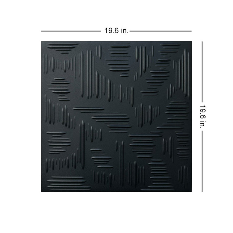 Romanesque Wreath Black Matte Polystyrene Glue-up Ceiling Tile