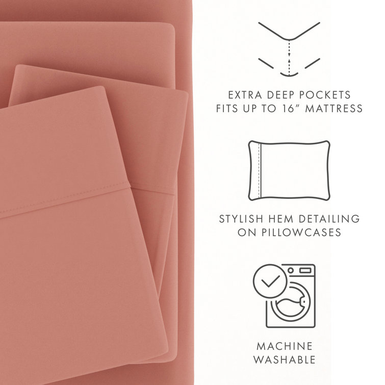 Clay Twin Deep Pocket Microfiber Sheet Set