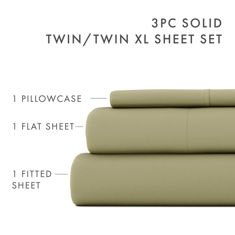 Sage Twin XL Deep Pocket Microfiber Sheet Set