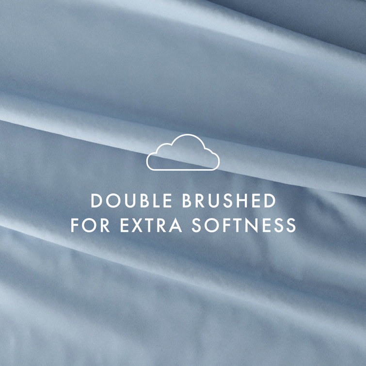 Light Blue King Solid Microfiber 4-Piece Sheet Set