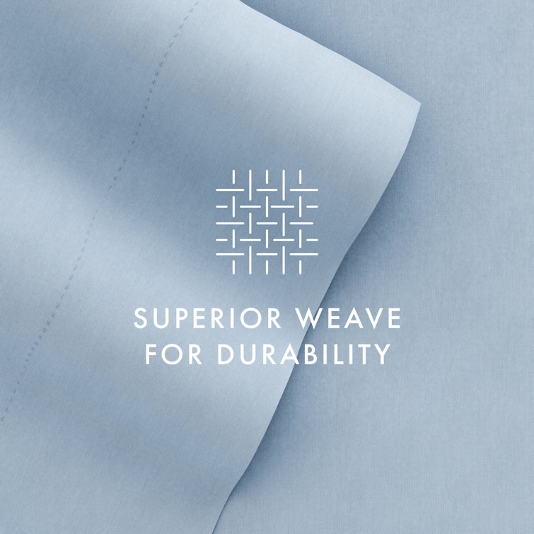 Light Blue King Solid Microfiber 4-Piece Sheet Set