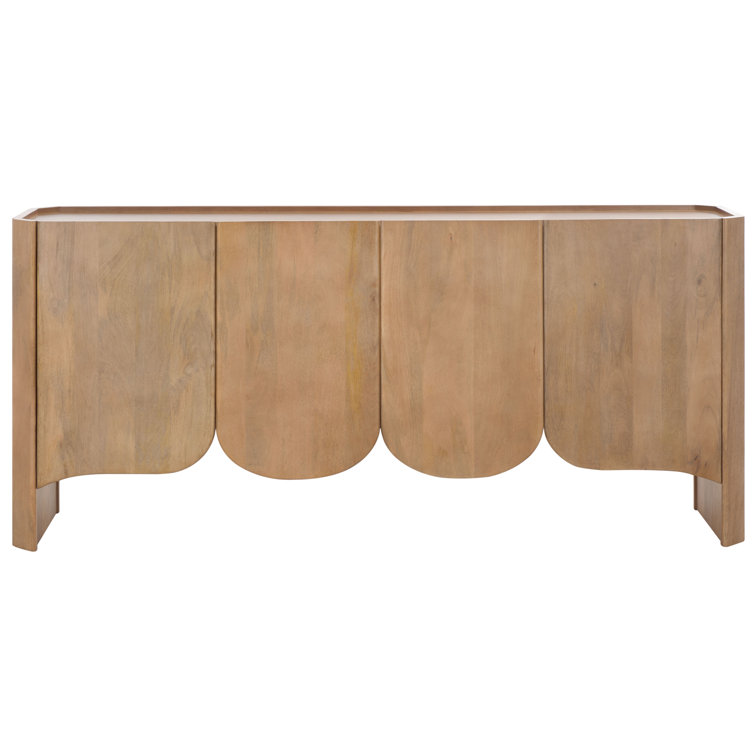Natural Mango Wood 4-Door Sideboard