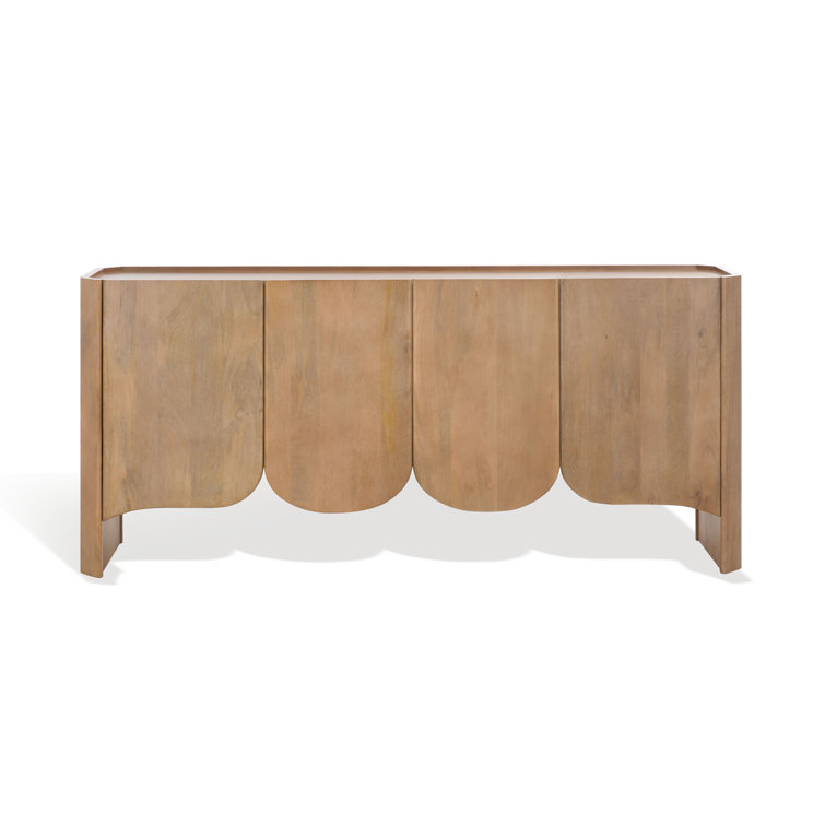 Natural Mango Wood 4-Door Sideboard