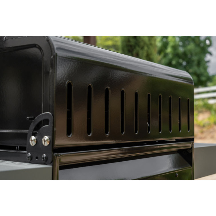 Megamaster Black 3-Burner Propane Gas Grill with Side Tables