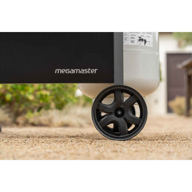 Megamaster Black 3-Burner Propane Gas Grill with Side Tables