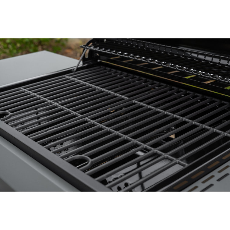 Megamaster Black 3-Burner Propane Gas Grill with Side Tables