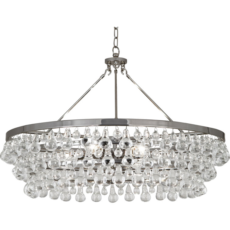 Elegant Bling 6-Light Geometric Nickel & Crystal Chandelier
