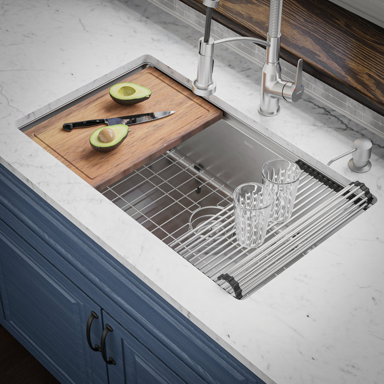 Elite 32'' Stainless Steel Undermount Single Bowl Workstation Sink