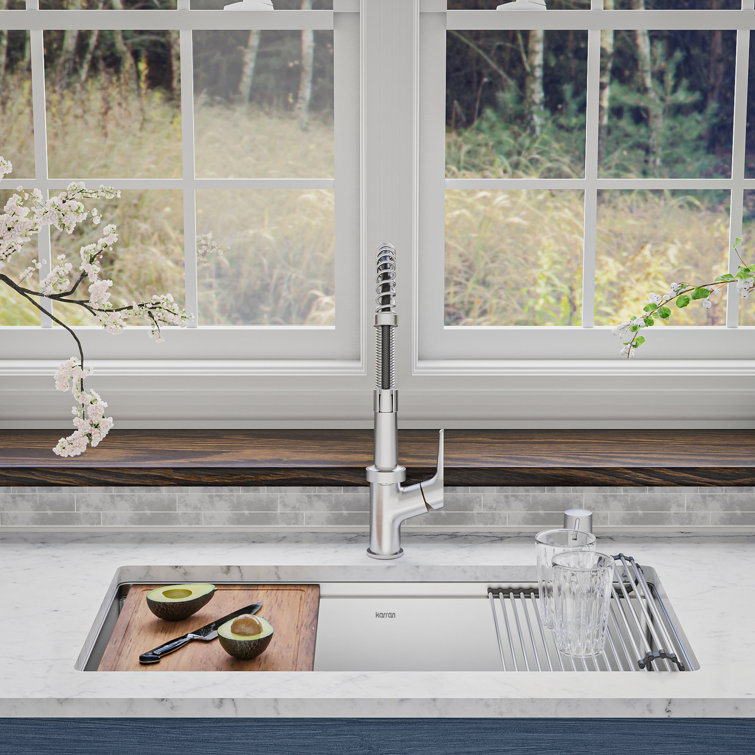 Elite 32'' Stainless Steel Undermount Single Bowl Workstation Sink