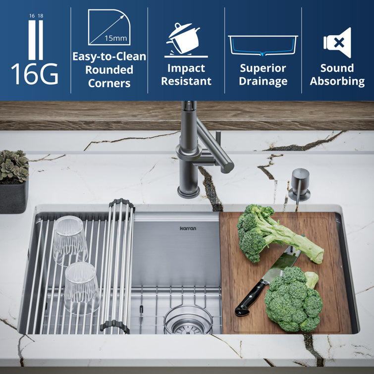 Elite 30'' Stainless Steel Undermount Single Bowl Kitchen Sink