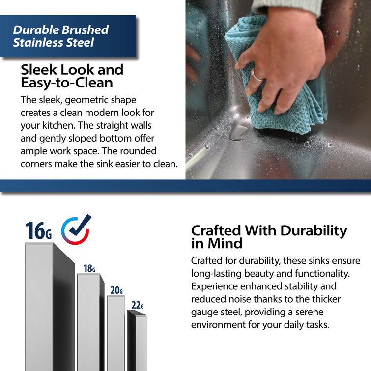 Elite 39'' Stainless Steel Undermount Workstation Kitchen Sink