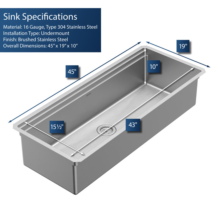 Elite 45'' Stainless Steel Farmhouse Workstation Sink