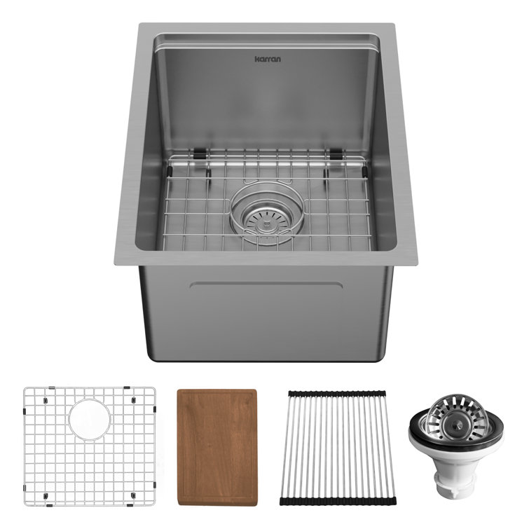 Compact Stainless Steel Undermount Kitchen Workstation Sink