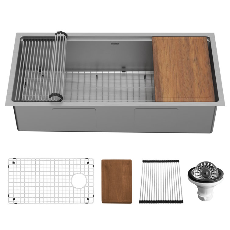 Elite 39'' Stainless Steel Undermount Workstation Kitchen Sink