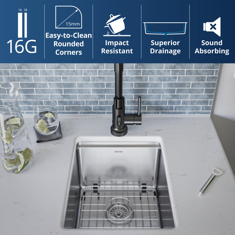Compact Stainless Steel Undermount Kitchen Workstation Sink