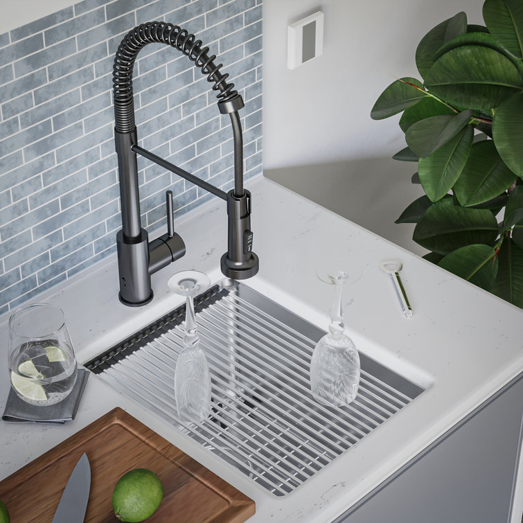 Compact Stainless Steel Undermount Kitchen Workstation Sink