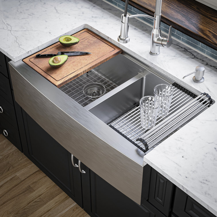 Elite 36'' Double Bowl Stainless Steel Farmhouse Sink