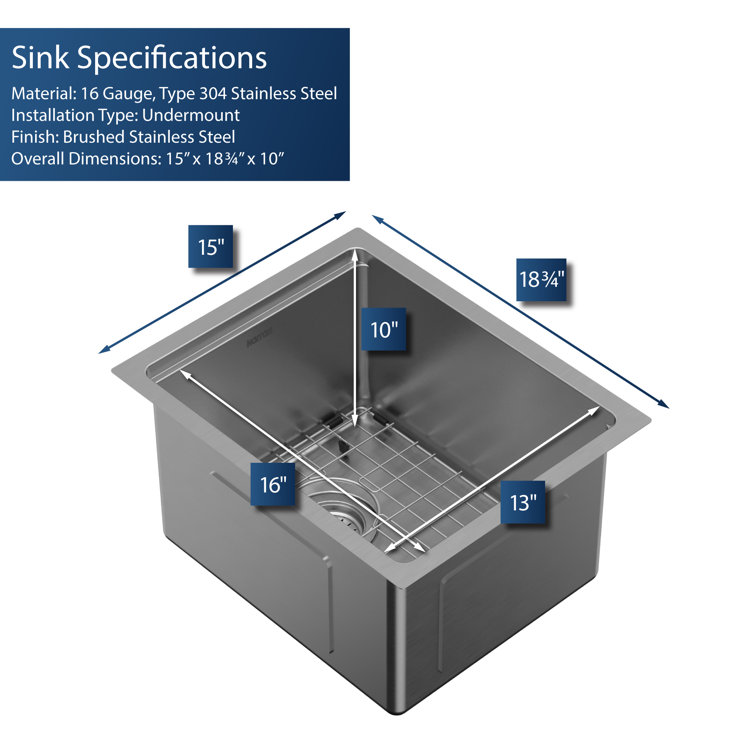 Compact Stainless Steel Undermount Kitchen Workstation Sink