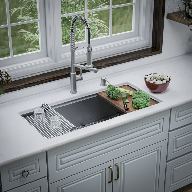 Elite 39'' Stainless Steel Undermount Workstation Kitchen Sink