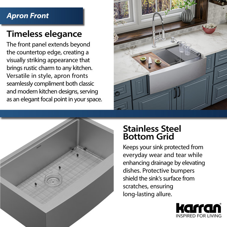Elite 30'' Single Bowl Stainless Steel Farmhouse Sink