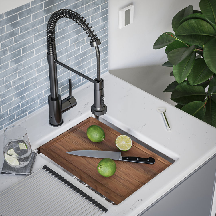 Compact Stainless Steel Undermount Kitchen Workstation Sink
