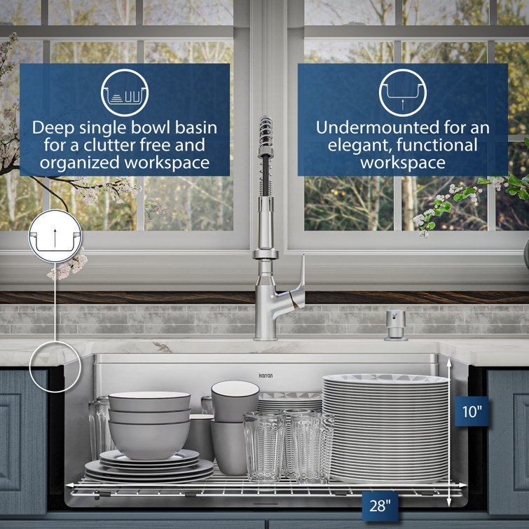 Elite 30'' Single Bowl Stainless Steel Farmhouse Sink