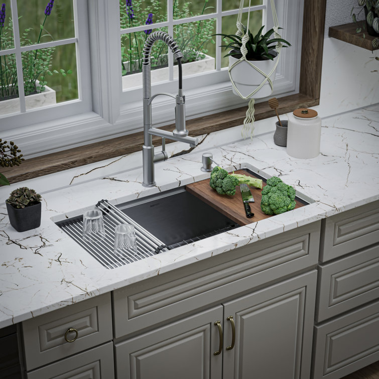 Elite 36" Stainless Steel Undermount Workstation Kitchen Sink