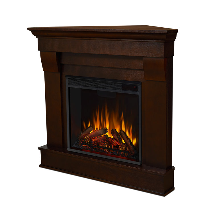 Dark Walnut Free-standing Electric Fireplace with Mantel