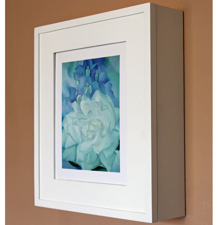 Alder Wood White Wall-Mount Art Display Medicine Cabinet