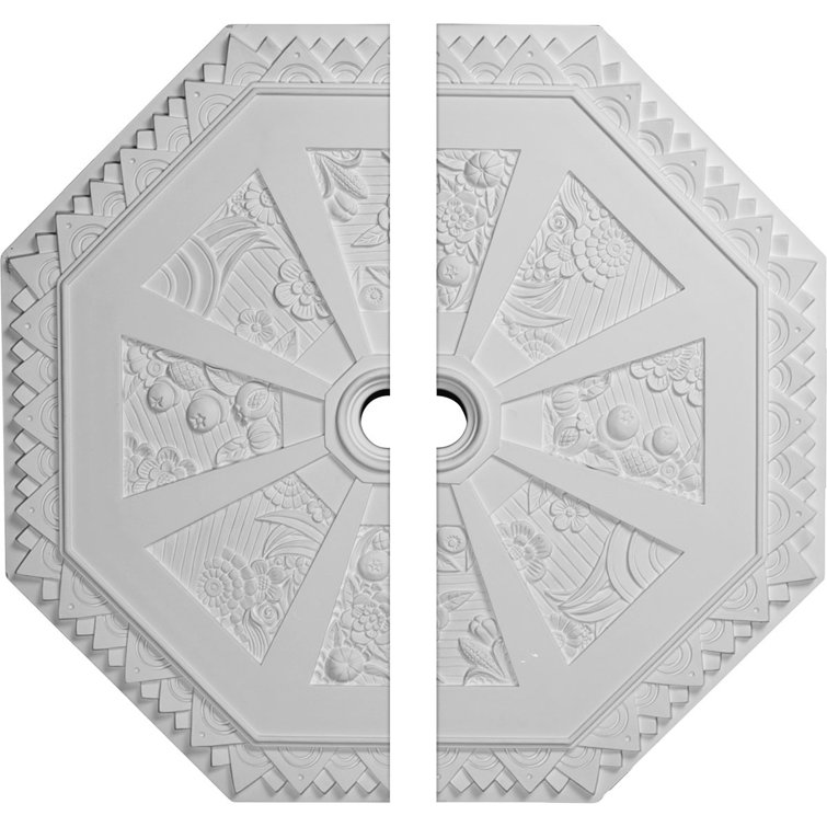 Primed White High Density Urethane Octagonal Ceiling Medallion