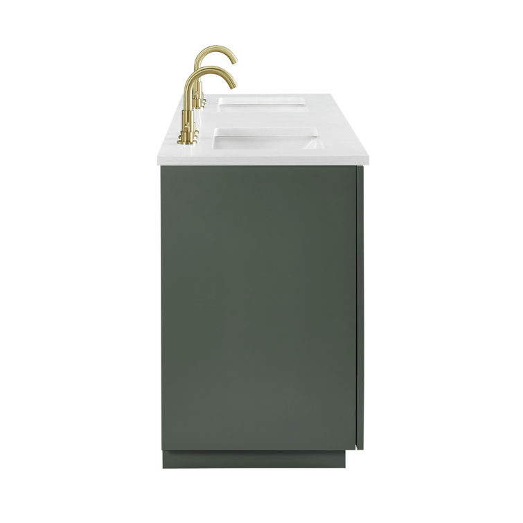 Addison 60" Vintage Green Double Sink Vanity with Ariston White Top