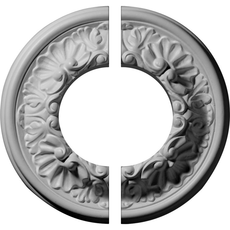 Odessa Round Unfinished Urethane Foam Ceiling Medallion, 7 1/2"OD x 3 1/2"ID