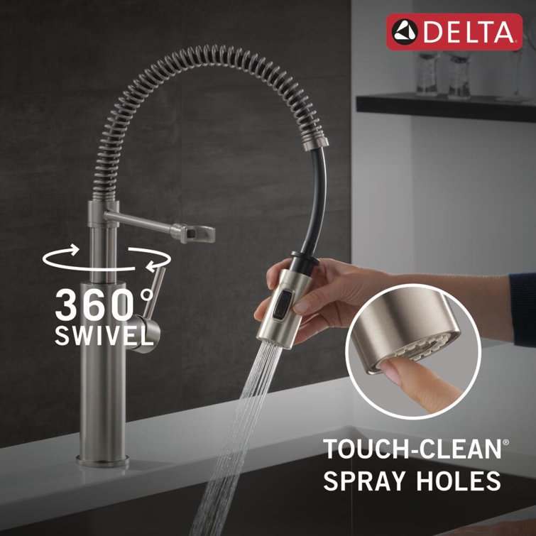 SpotShield Stainless Steel Pull Down Sprayer Kitchen Faucet